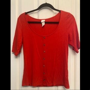 H&M red short sleeve top